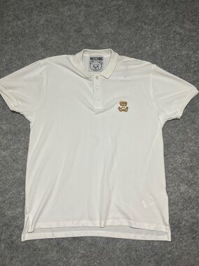 Moschino White Polo with Teddy Patch
